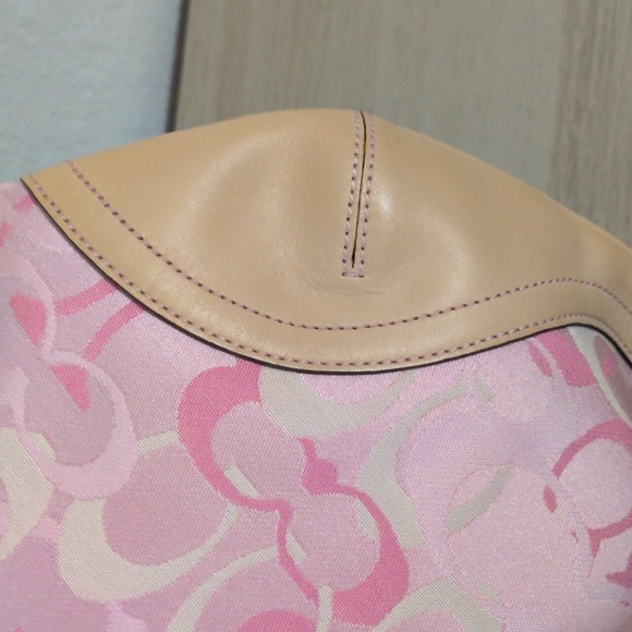 Y2K Coach Optic Hobo Bag & Wallet Signature Pink Jacquard & Leather Matching Set - Picture 16 of 17